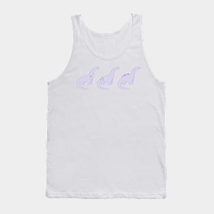 Lavender Heart Dinosaurs (White Background) Tank Top